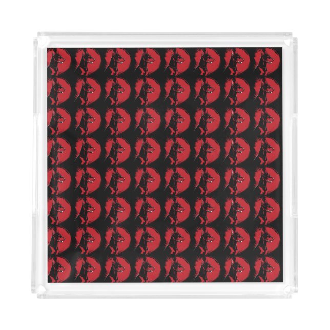 "Red Alert Doberman Swagger" Acrylic Tray (Front)