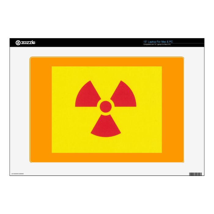 RED ALERT RADIATION WARNING DECAL FOR 15" LAPTOP