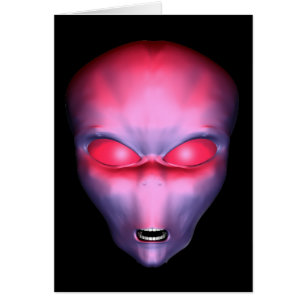 Red Alien Face Cards