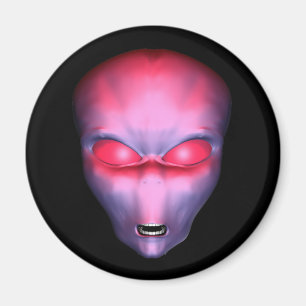 Red Alien Face Magnet