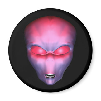 Red Alien Face Magnet