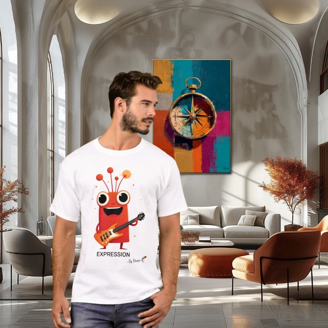 Red Alien with Guitar | EXPRESSION - By Design T-Shirt (Creator Uploaded)