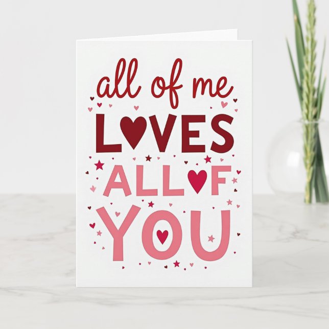 Red All Of Me Loves All Of You Card (Front)