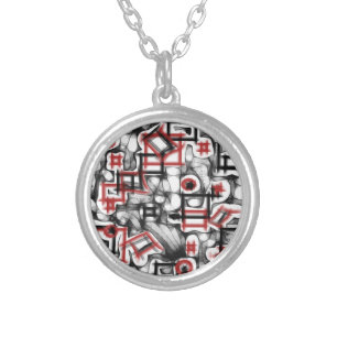 Red All Over Silver Plated Necklace