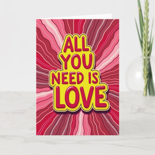 Red All You Need Is Love Card (Front)
