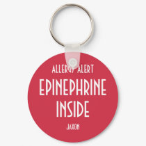 Red Allergy Personalized Medicine Epinephrine Kids Keychain