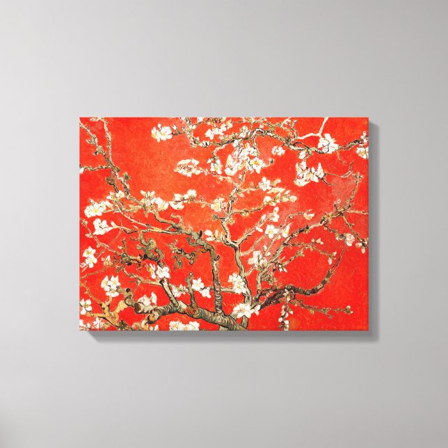 Red Almond Blossoms Vincent Van Gogh Canvas Print (Front)