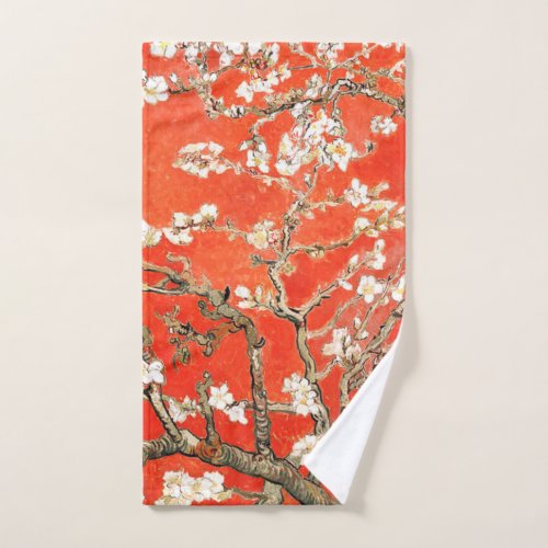 Red Almond Blossoms _ Vincent Van Gogh Hand Towel