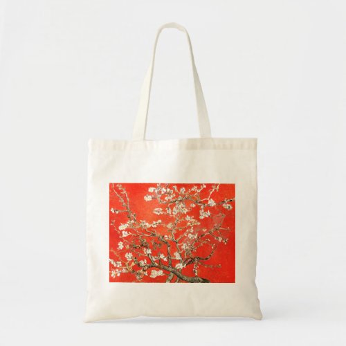 Red Almond Blossoms _ Vincent Van Gogh Tote Bag