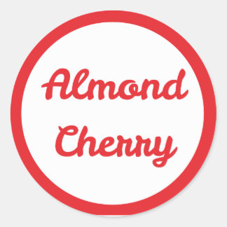 RED Almond Cherry Flavor Round Sticker