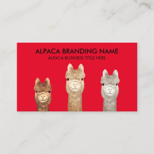 Red Alpaca Animal Business Card