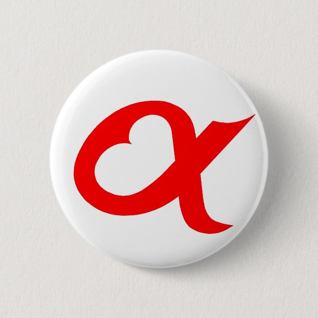 Red alpheart button (Front)