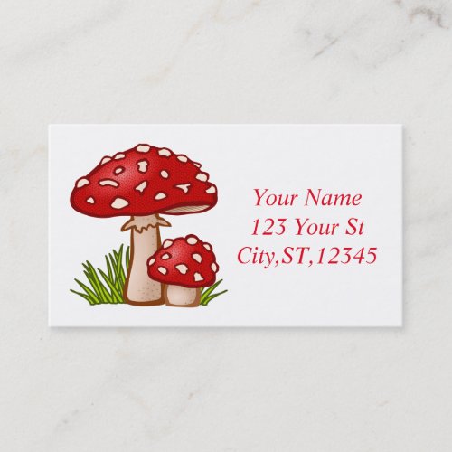 Red Amanita Mushrooms Thunder_Cove Business Card