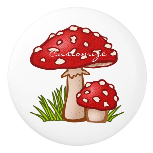 Red Amanita Mushrooms Thunder_Cove Ceramic Knob