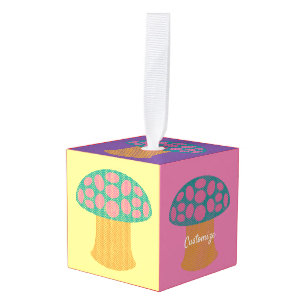 Red Amanita Mushrooms Thunder_Cove   Cube Ornament