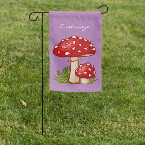 Red Amanita Mushrooms Thunder_Cove Garden Flag