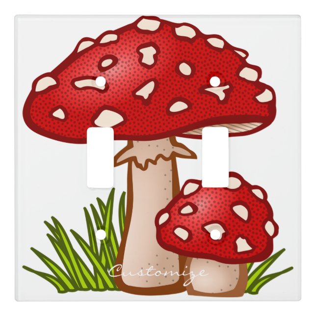 Red Amanita Mushrooms Thunder_Cove Light Switch Cover (Front)