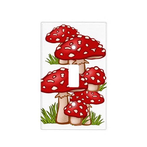 Red Amanita Mushrooms Thunder_Cove Light Switch Cover