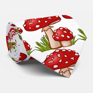 Red Amanita Mushrooms Thunder_Cove Neck Tie
