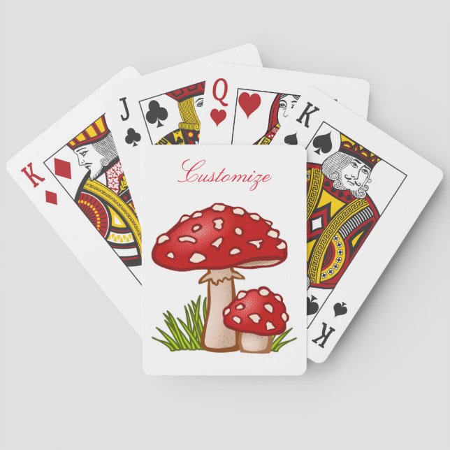 Red Amanita Mushrooms Thunder_Cove Poker Cards (Back)