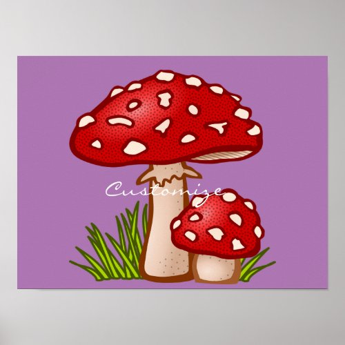 Red Amanita Mushrooms Thunder_Cove Poster