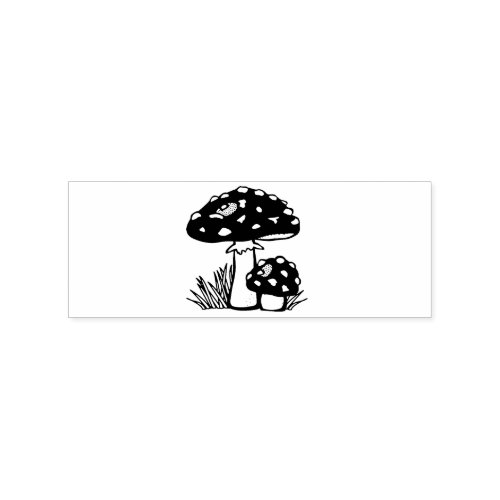 Red Amanita Mushrooms Thunder_Cove Rubber Stamp