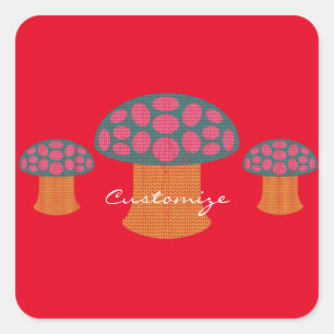 Red Amanita Mushrooms Thunder_Cove Square Sticker