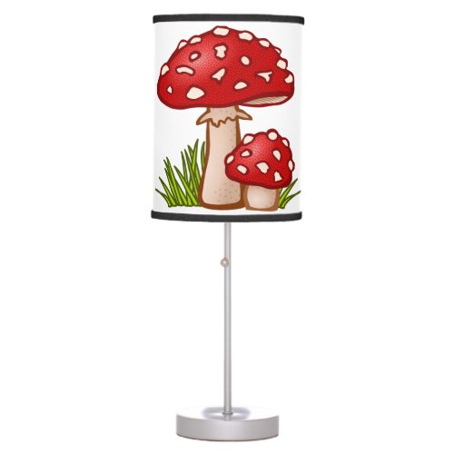 Red Amanita Mushrooms Thunder_Cove Table Lamp