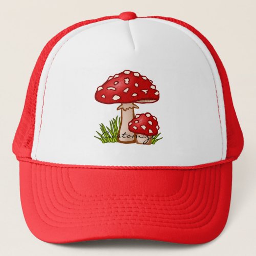 Red Amanita Mushrooms Thunder_Cove Trucker Hat
