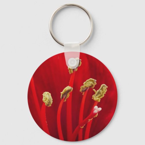 Red Amaryllis Keychain 