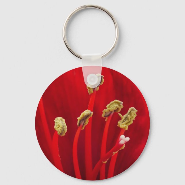 Red Amaryllis Keychain  (Front)