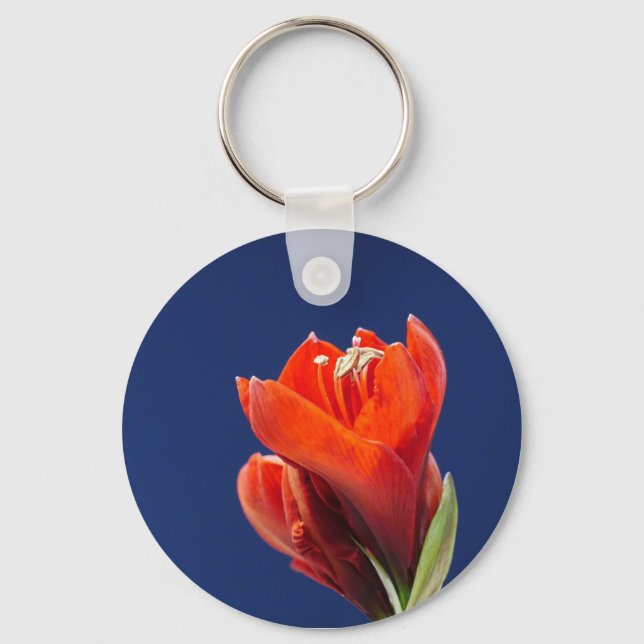 Red Amaryllis Keychain  (Front)
