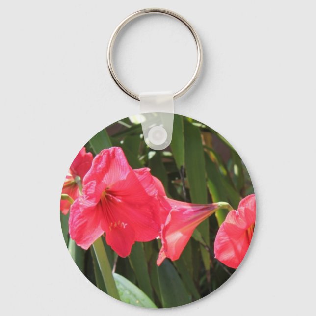 Red Amaryllis Keychain (Front)