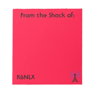 Red Amateur Radio Call Sign Notepad