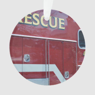 Red Ambulance Closeup Ornament