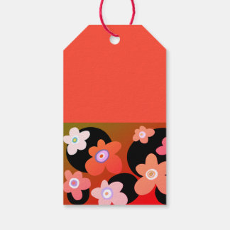 Red amd orange flowers gift tags