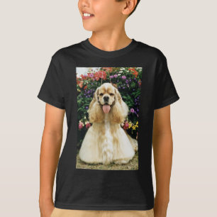 Red American cocker spaniel, champion flowers T-Shirt