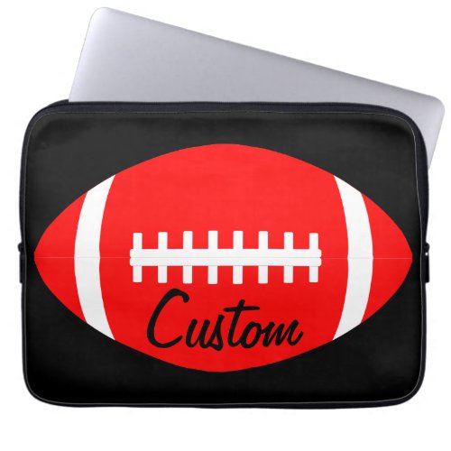 Red American Football Player Coach or Team Custom Laptop Sleeve