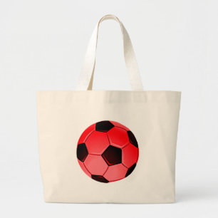 Red American Soccer or Association Football Ball Large Tote Bag