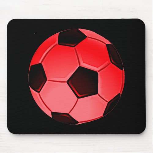 Red American Soccer or Association Football Ball Mouse Pad