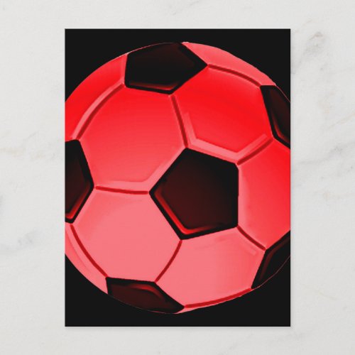 Red American Soccer or Association Football Ball Postcard