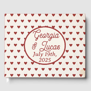 Red Americana Sweethearts Wedding Guest Book