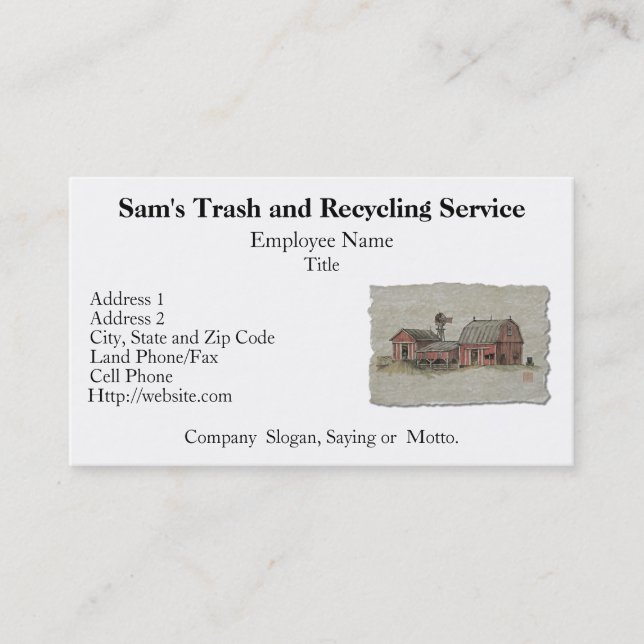 Red Amish Barn & Windmill Business Card (Front)