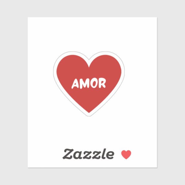 Red Amor Heart Sticker (Sheet)