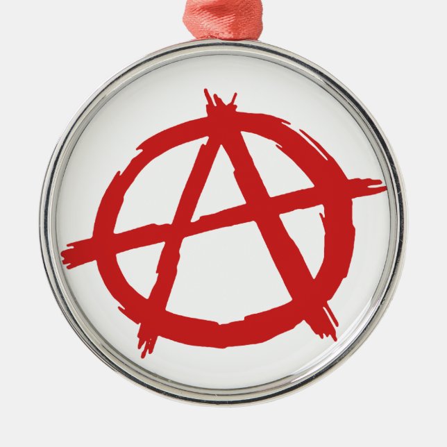 Red Anarchist A Symbol Anarchy Logo Metal Ornament (Front)