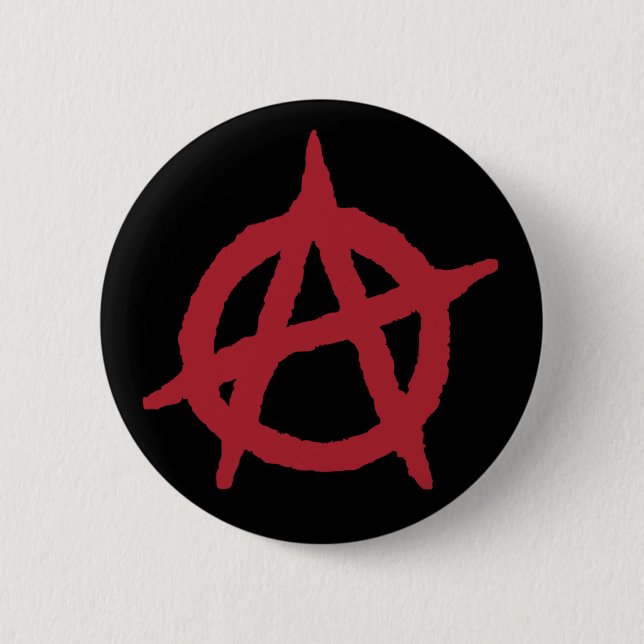 Red Anarchy Symbol Pinback Button (Front)