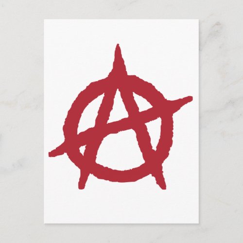 Red Anarchy Symbol Postcard
