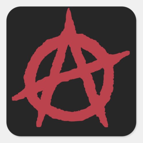 Red Anarchy Symbol Square Sticker
