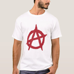 Red anarchy symbol t-shirt