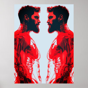 Red Anatomy – Abstract Human Muscle Study Poster